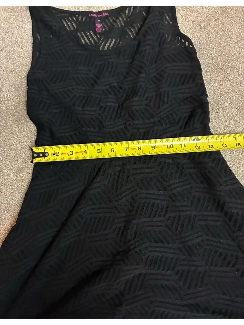 Material Girl Black Sheer Patterned Dress - Picture 4 of 4